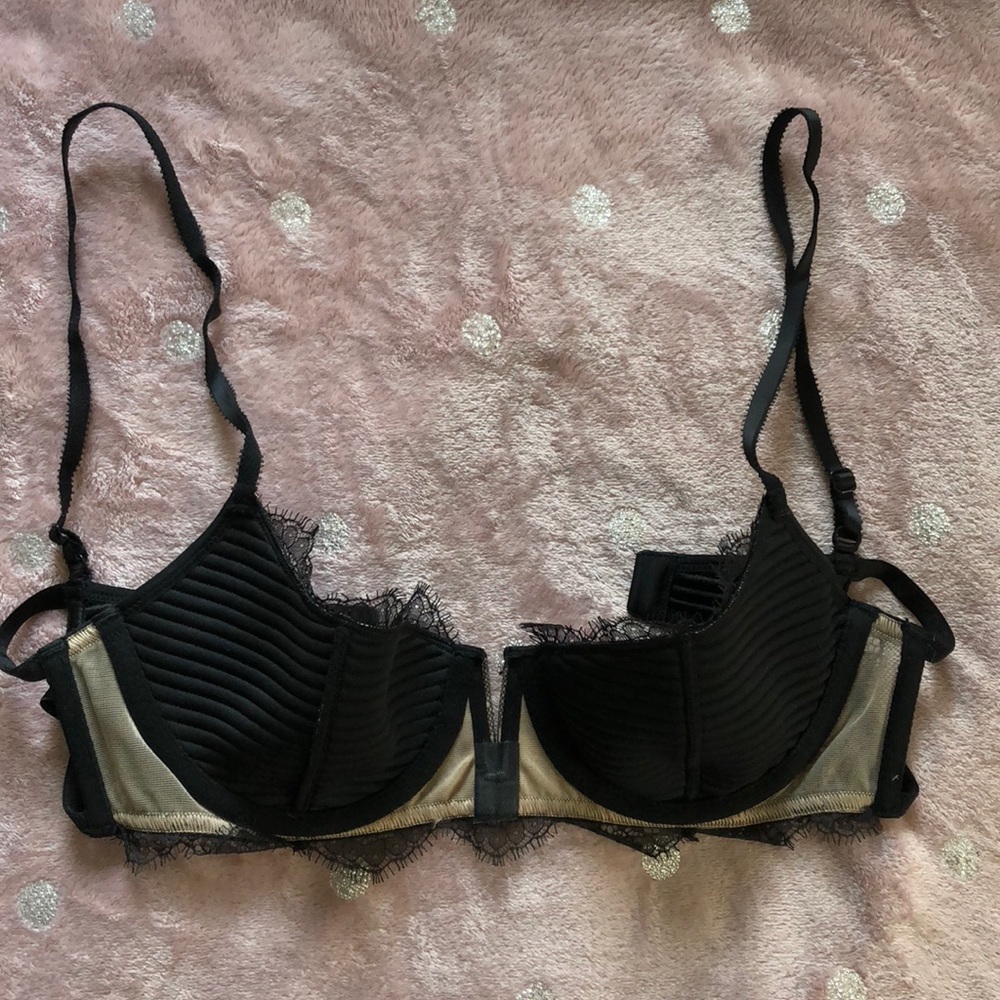 VS black bra with lace accent